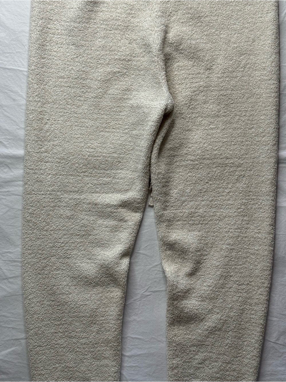 Uniqlo - Womens Cream Knit Joggers with Drawstring Teddy Pants - Picture 8 of 9